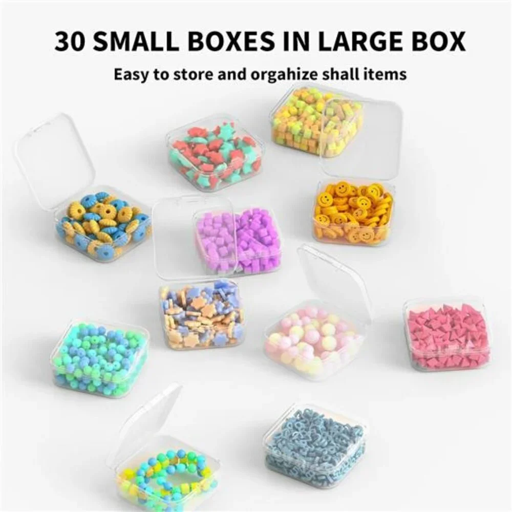 Clear Bead Organizer Box with 31 Plastic Storage Containers for Jewelry Crafts